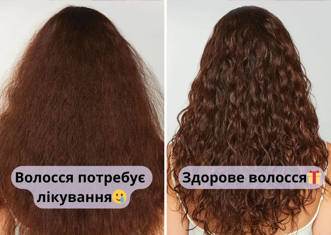 Результат: сухе пухнасте волосся стало живим